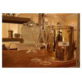 Ice buckets, cake plate & pair Disarono wine flute