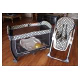 Baby Trend pack & play & matching high chair