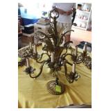 10 light heavy brass chandelier