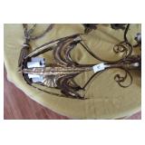 Small cast metal 6 light chandelier