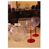 Gorham center bowl with original box & pair of hol