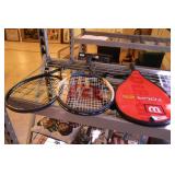 Three tennis rackets