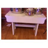 White painted single bench