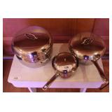 3 alum cook pots with lids