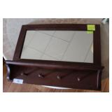 Wall mount hall mirror with coat hanger 23"x17.5"