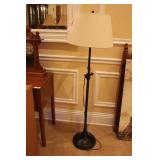 Black metal pole lamp with shade 57" x 12"