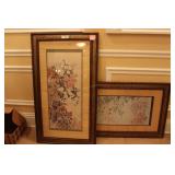 Pair Contemporary Chinese floral prints 45.5" x 25