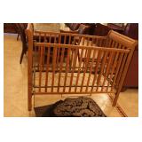 Oak Baby crib 29.5" x 57.5" x 47"
