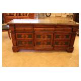 Nine drawer buffet with Cherry finish & brass acce