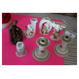 7 PCs Christmas decor - Joy candlesticks, religiou