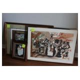 Three PCs restaurant framed art Chef 10.5" x 12.5"