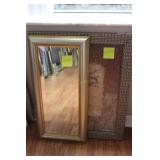 Two framed PCs - palm tree art 19.5" x 23.5" & mir