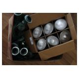 Six ground wired spot lights in green