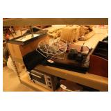 Shelf lot: picture frames, desktop organizer, wall