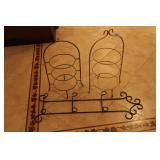 Plate rack, & two metal three tier table top plate