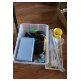 Household lot: staplers, Wii controllers, shelving