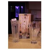 Three floral vases including a Gorham botanical ga