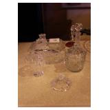 8pcs contemporary pressed glass - decanter, s&p, t