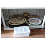 Four serving trays , Star shaped metal fruit bowl,