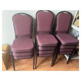 Eleven Banquet chairs in red fabric