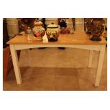 Country console table with legs & natural finish t