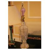 cut glass table lamp, no shade