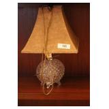 Cut crystal covered egg table lamp