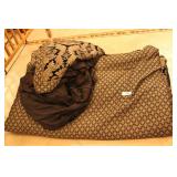 Black & Gold Queen comforter with queen sheets & 2