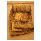 Queen Duvet, two pillow covers & round throw pillo