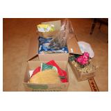 Huge household lot: bags, light bulbs, tablecloths