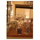 Bar ware: red striped glasses, margarita, mason ja