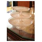 Four cake plates - one in box with cover