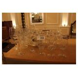 Barware: wine glasses, cordials, Margarita glasses