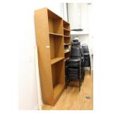 Eighteen banquet chairs & two contemporary bookshe