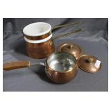 Copper double broiler & Copper bean pot