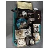 Tray costume jewelry: Micky Mouse watches,