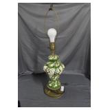 Capodimonte floral table lamp with brass base