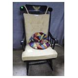 Rocker, black, early Americana style with padded