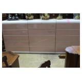 Three  Mod. Gloss Mica 6 drawer dresser, Mauve &