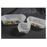 3pcs Fireking: peach, & fruit