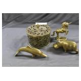Brass: Hippo, incense, dolphin and unicorn