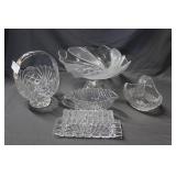 5 Pcs Crystal - 3 Bowls, 1 Butter