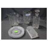 5pcs Cut Crystal Incl - 2 Crystal Pitchers, 1 Crys