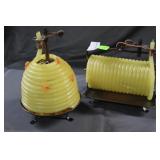 Two Honey bee beeswax candles