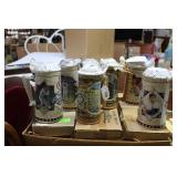 6 baseball themed steins: Mantle, Musial, Ripken