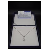 Sterling & diamond pendant necklace