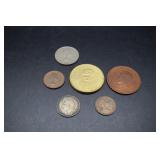 Six Foreign coins - English