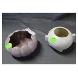 2pcs USA pottery: Mid Century Roseville & Lotus