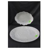 Two white Turkey platters