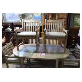 Solid Teak indoor/ outdoor table w/ 6 chairs w/